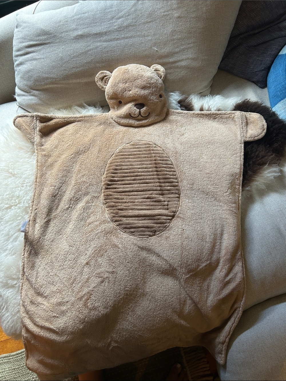 Plush Teddy Bear baby play mat- Brown